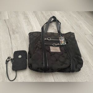 Coach Black Tote Bag with Wristlet